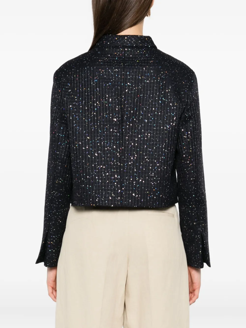 Max Mara sequin-embellished jacket Blauw