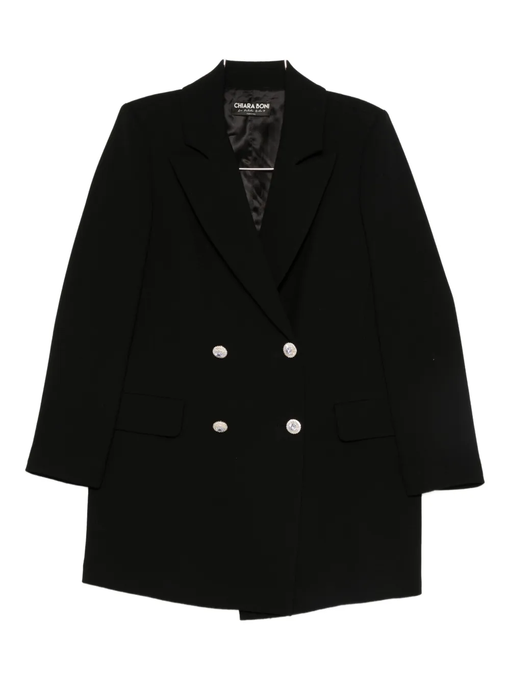 CHIARA BONI La Petite Robe Ecoply embellished double-breasted coat | Black | Image 1