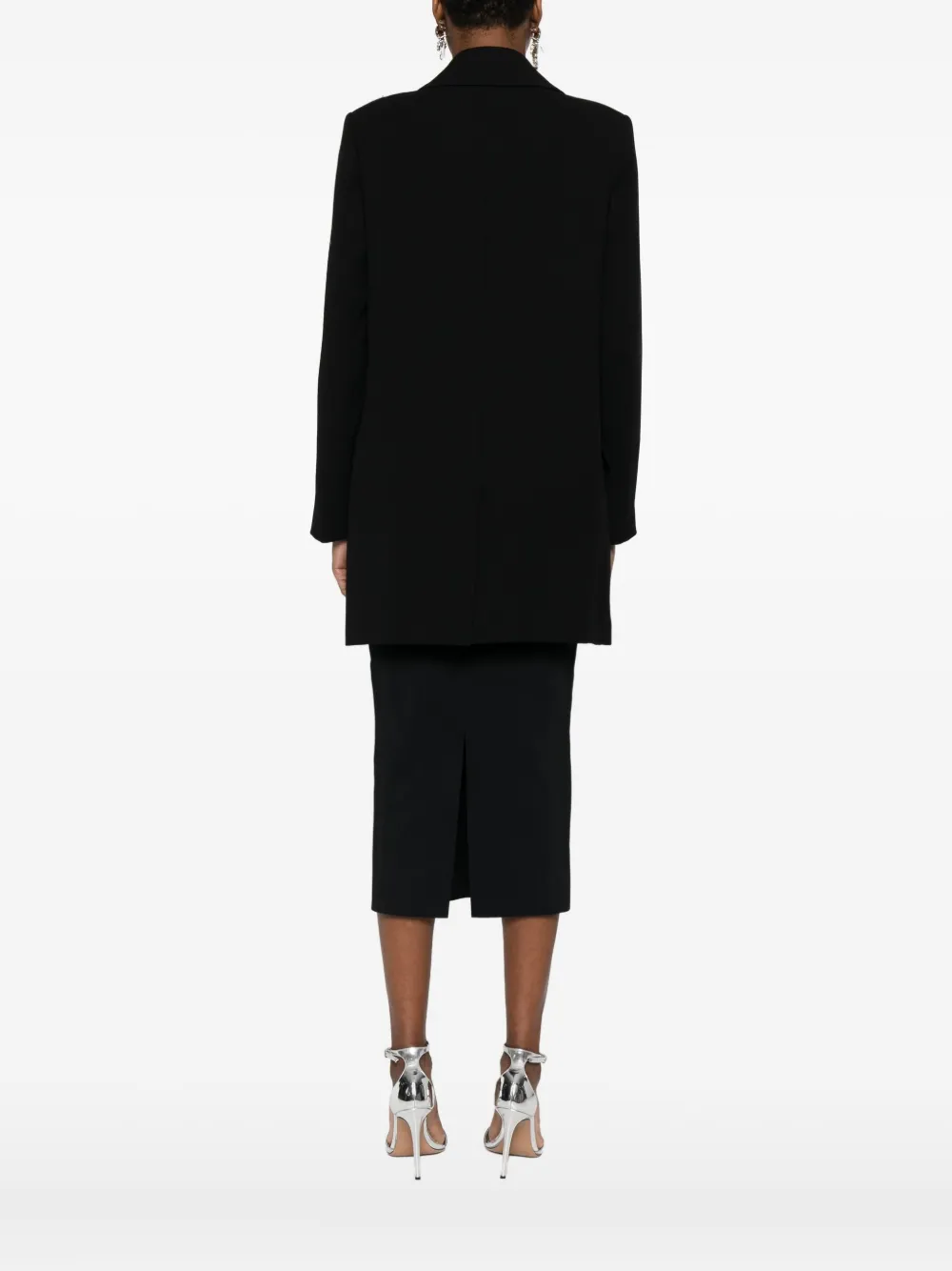 CHIARA BONI La Petite Robe Ecoply verfraaide jas met dubbele rij knopen Zwart