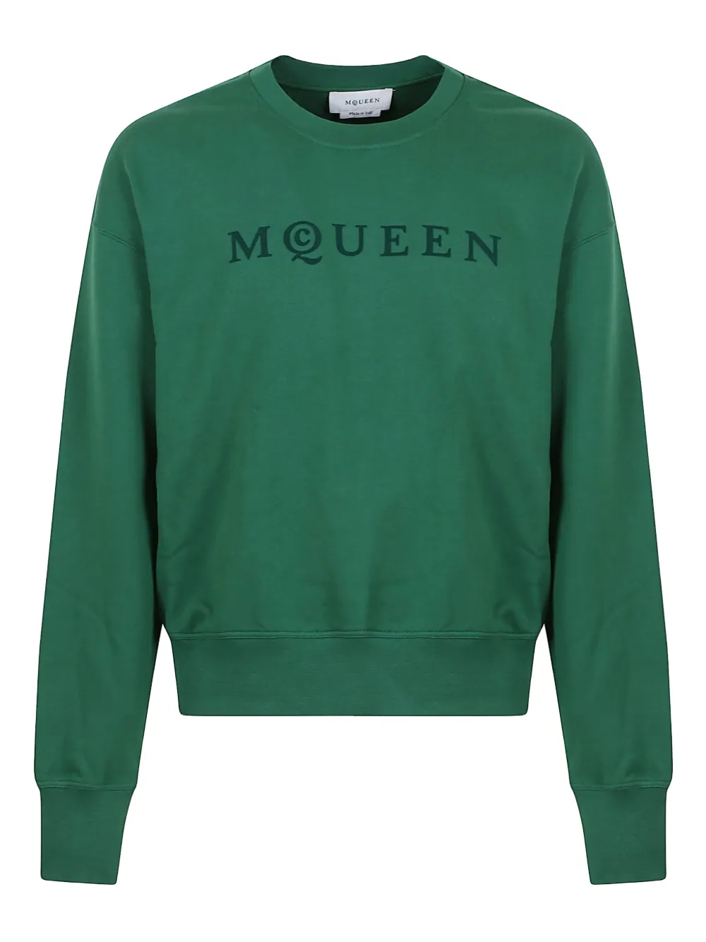 Alexander McQueen logo-embroidered cotton sweatshirt | Green | Image 1