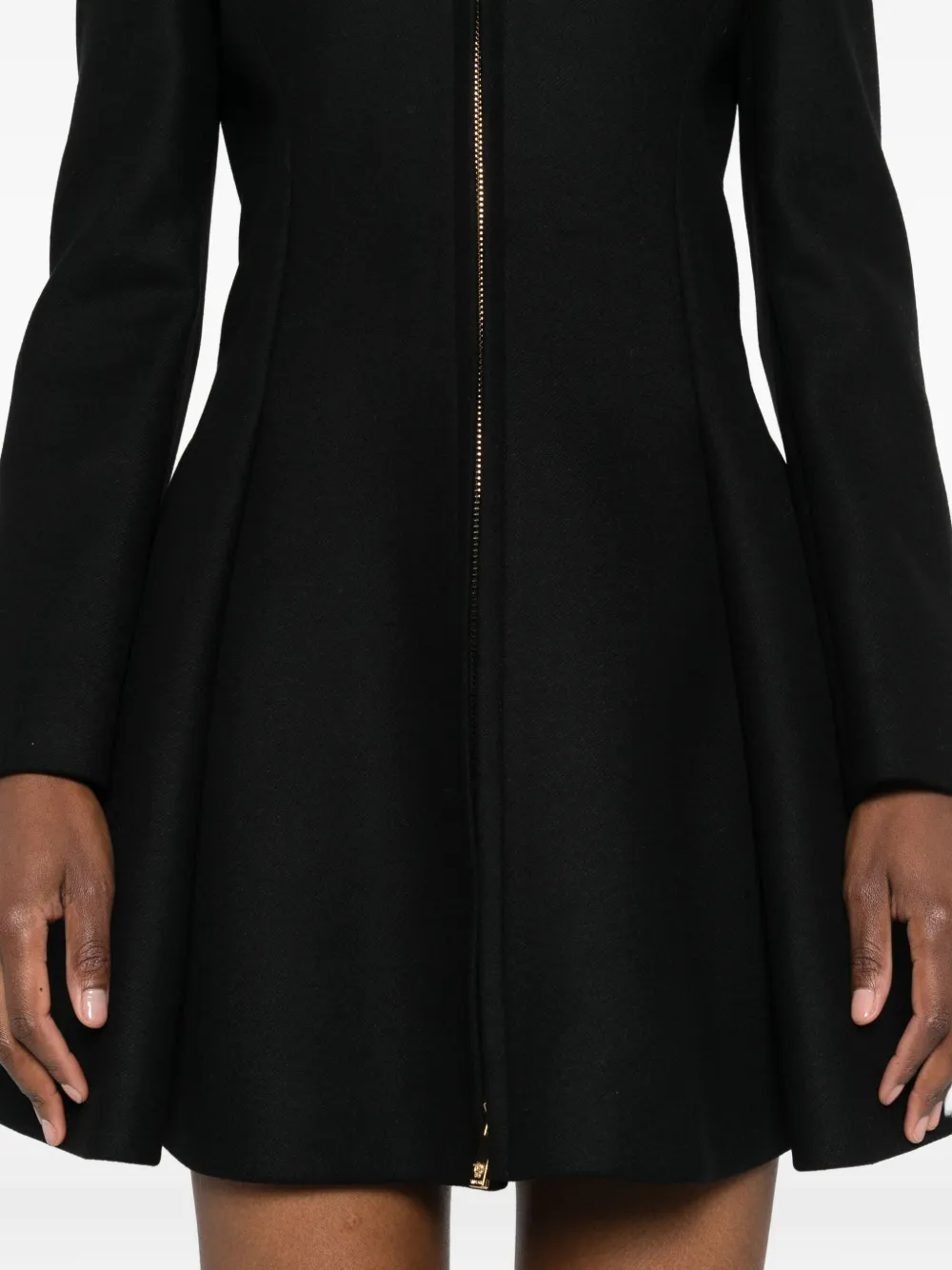 Versace Flared jas met rits Zwart
