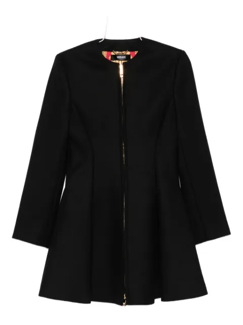 Versace zip-front flared coat