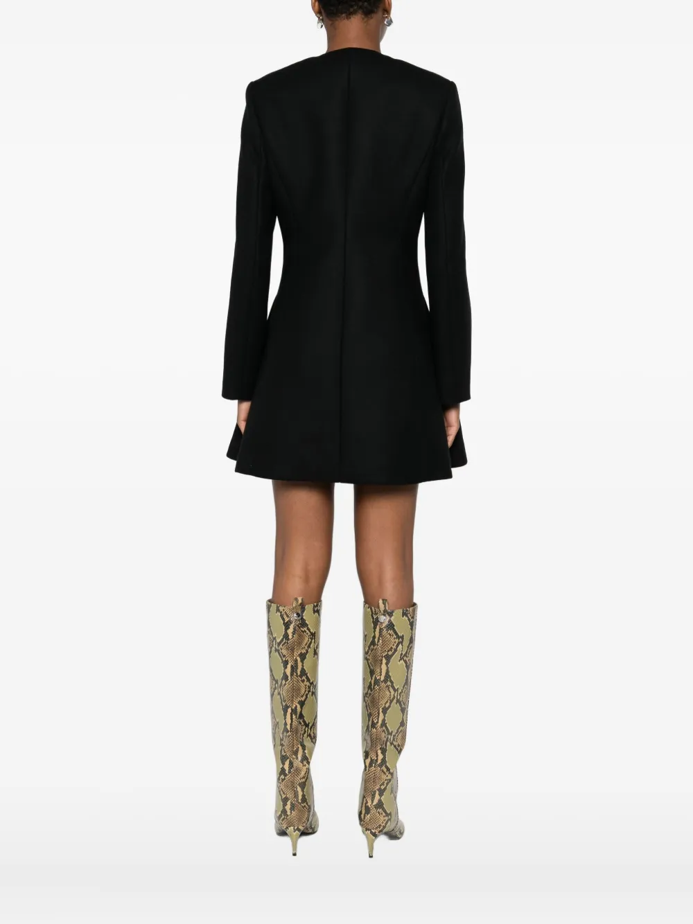 Versace Flared jas met rits Zwart