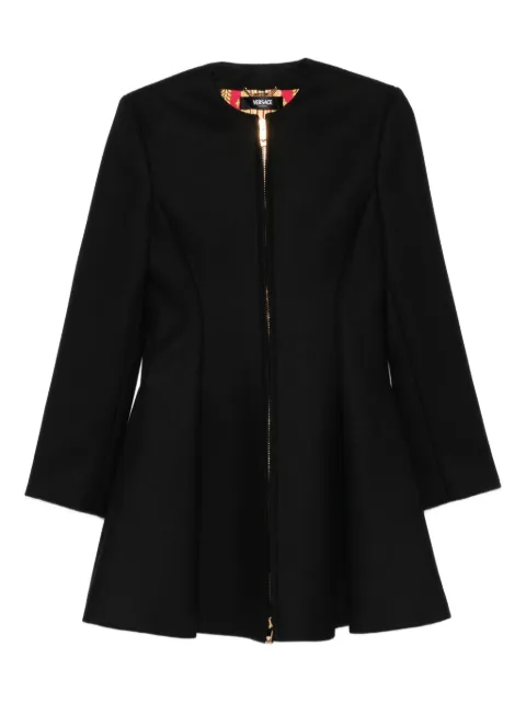 Versace zip-front flared coat