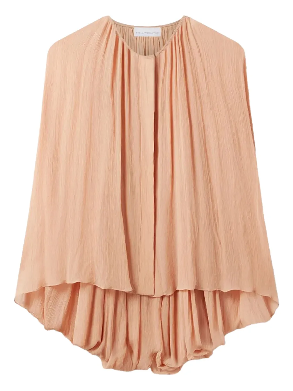 Stella Mccartney Pleated Cape-sleeve Top In Neutral