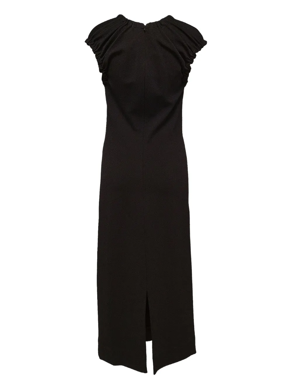 Jil Sander puff-sleeve midi dress Zwart