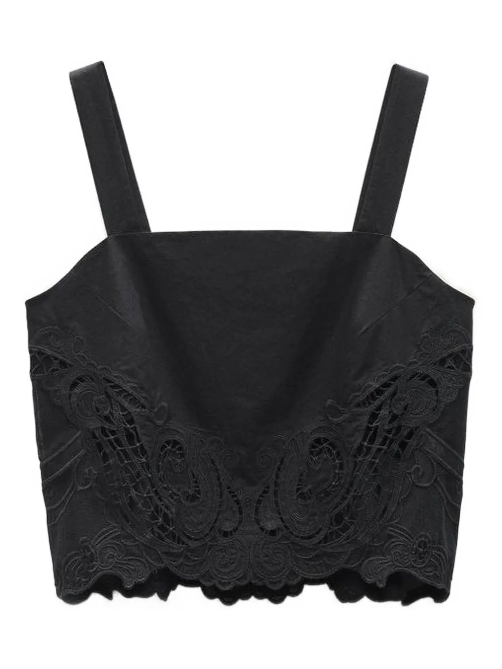 rag & bone embroidered square-neck top | Black | Image 1