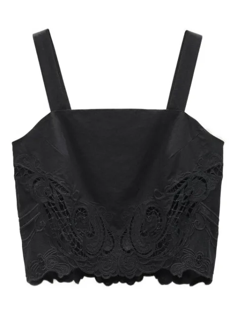 rag & bone embroidered square-neck top