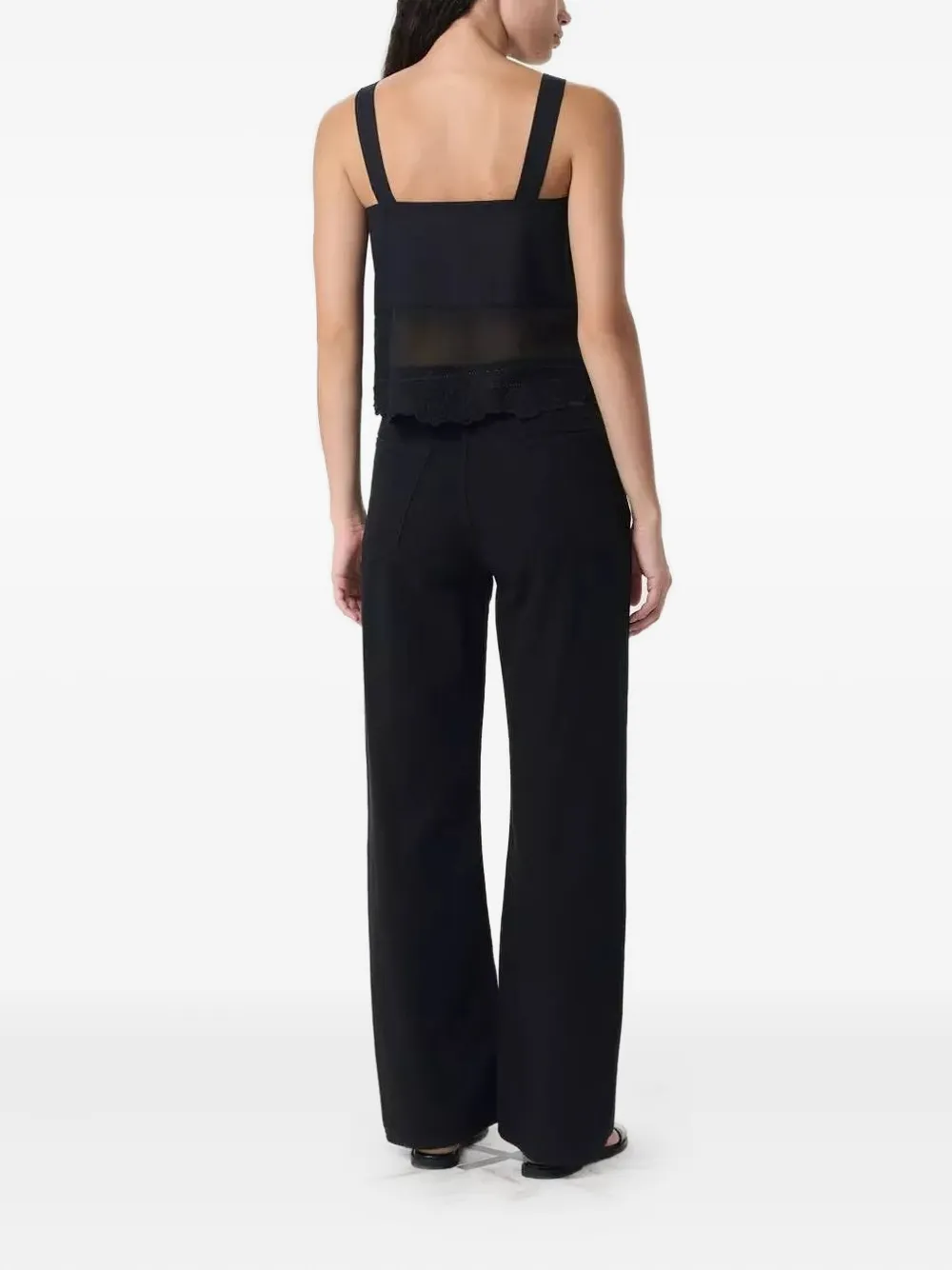 Embroidered Square-Neck Top