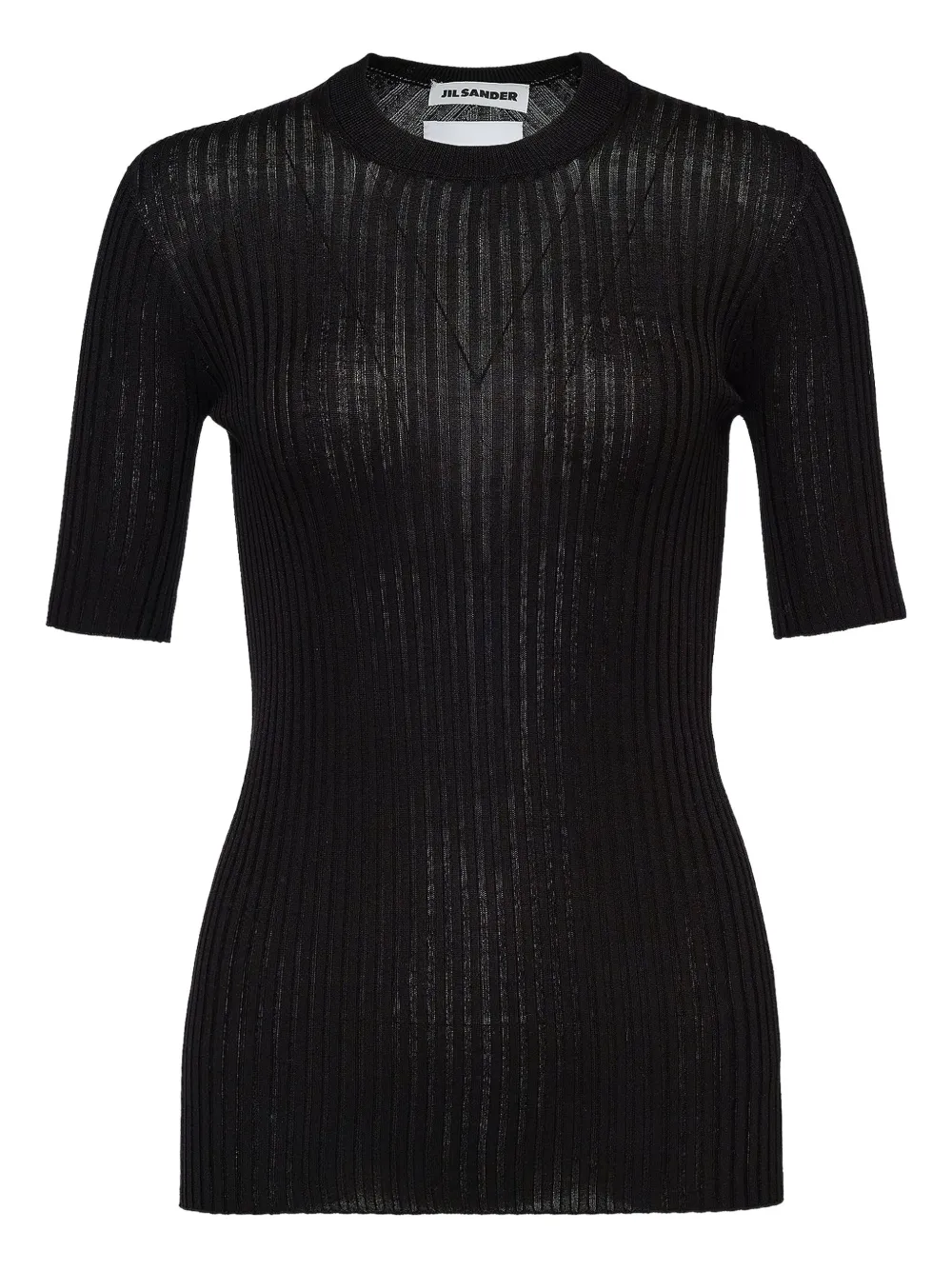Jil Sander ribbed short-sleeve top Zwart