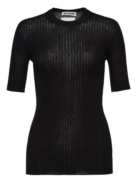Jil Sander ribbed short-sleeve top