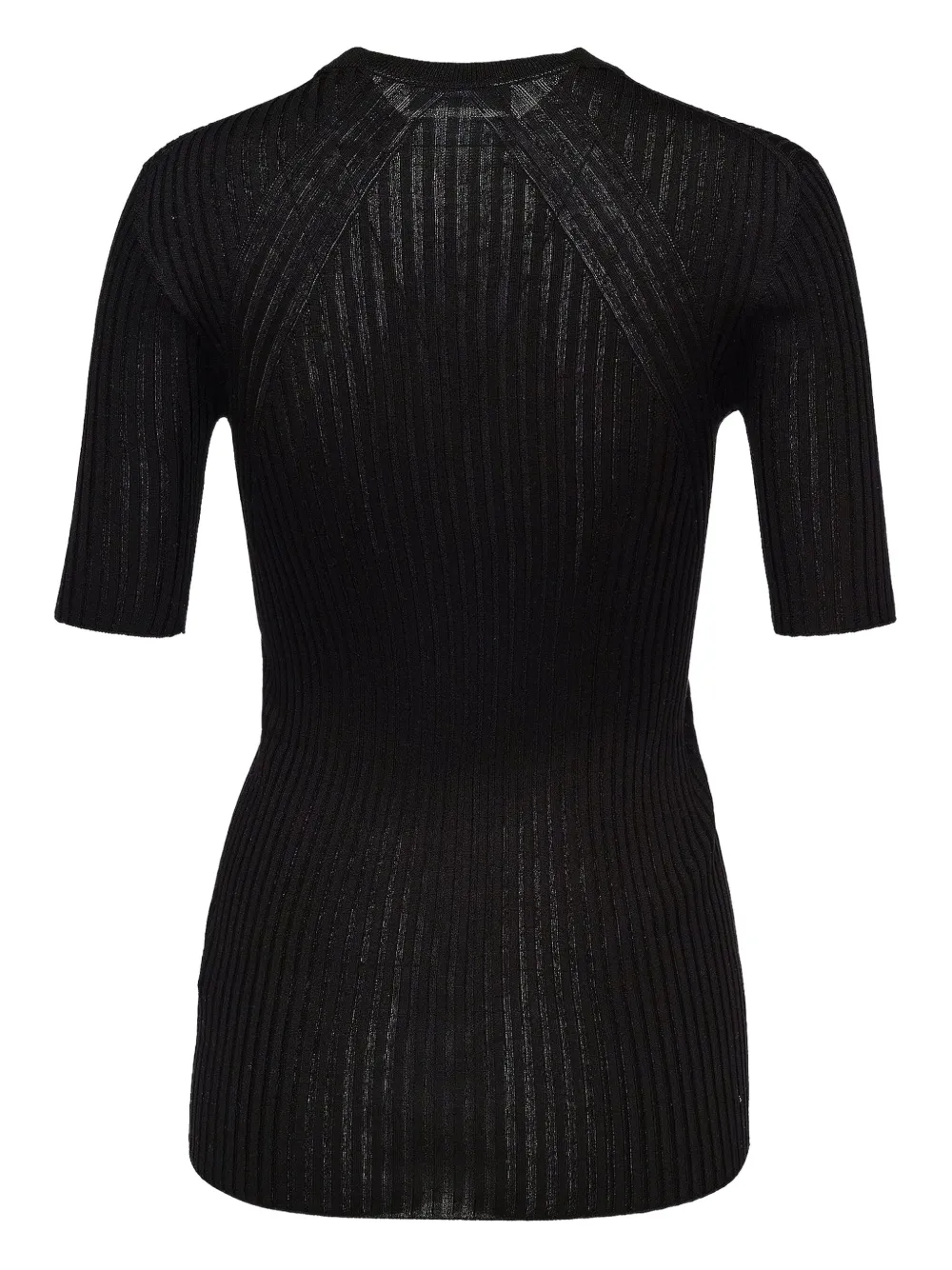 Jil Sander ribbed short-sleeve top Zwart
