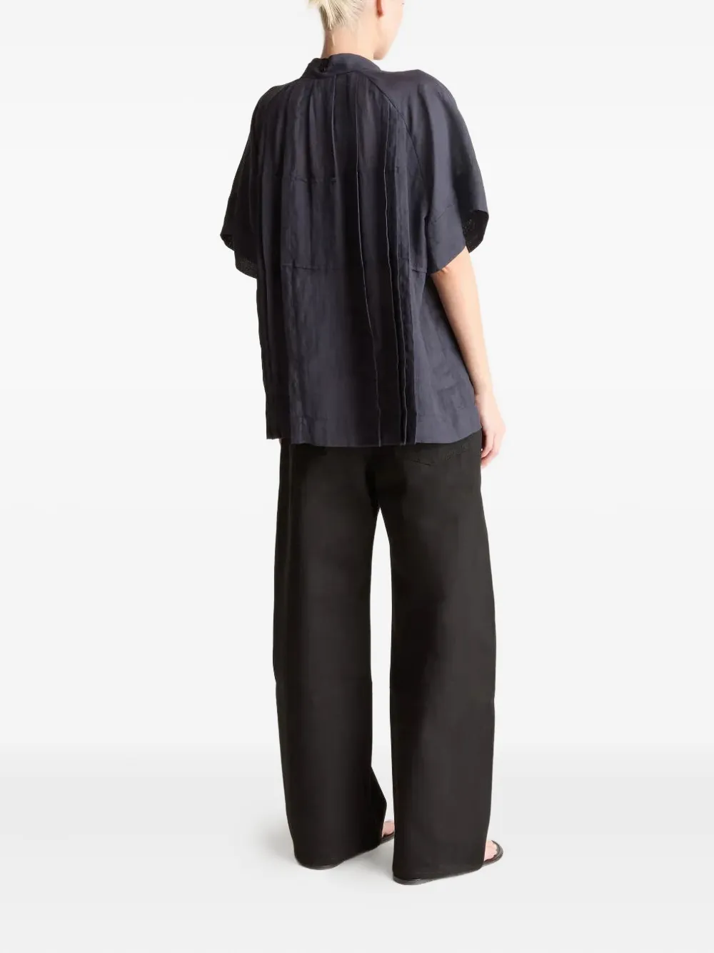 Lee Mathews Anita geplooide blouse Blauw