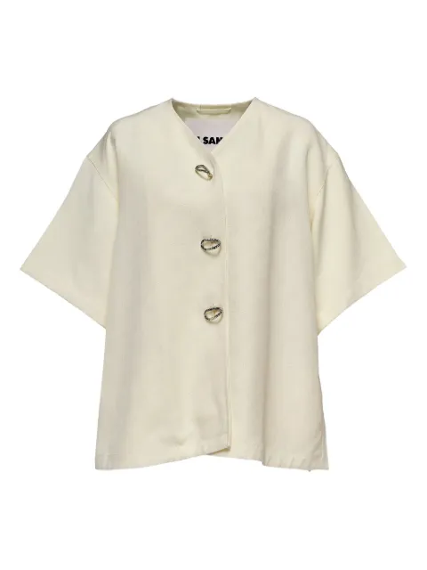 Jil Sander short-sleeve embellished-buttons top