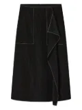 Lee Mathews pocket ruffle-embellished skirt - Black
