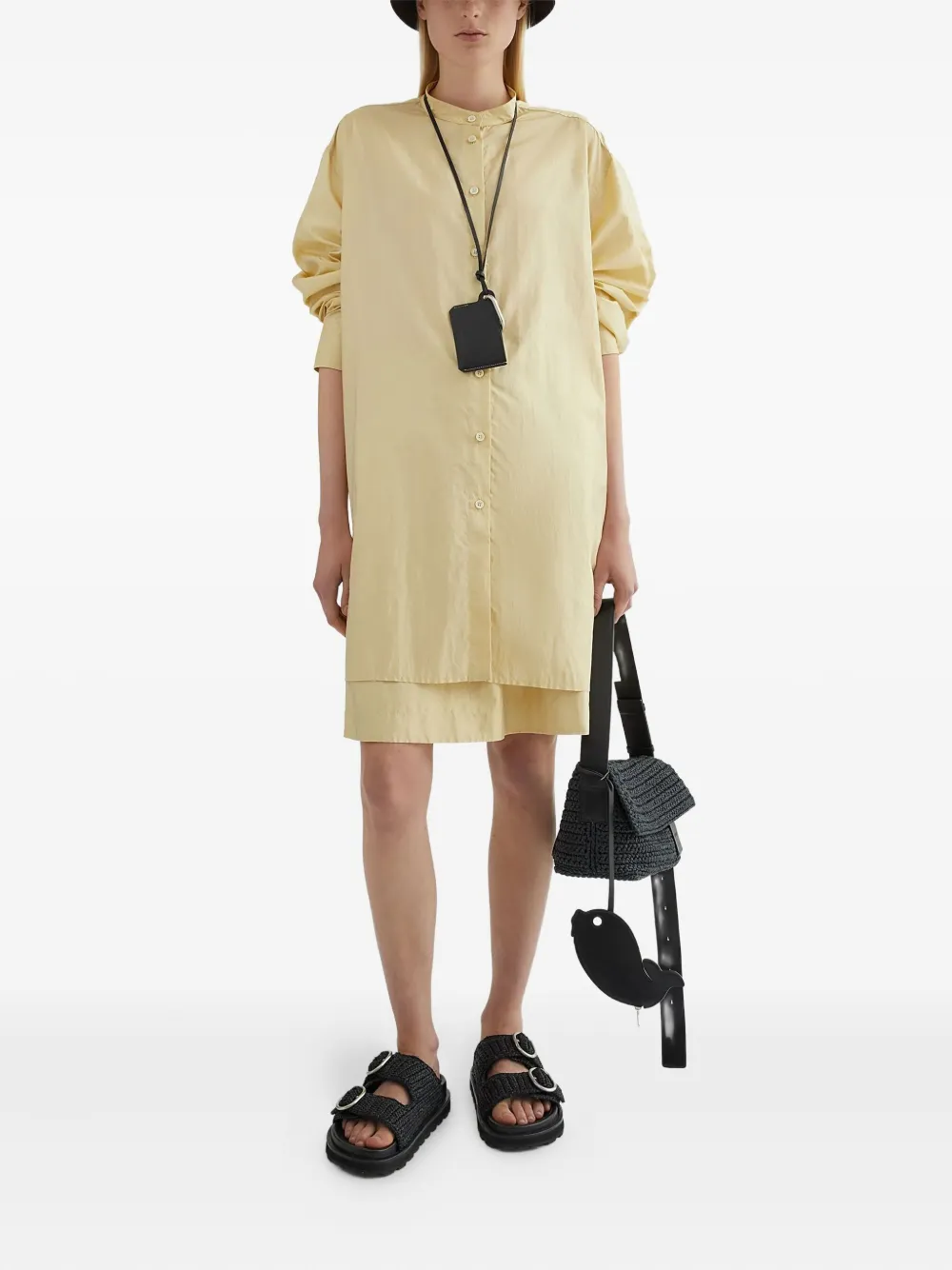 Jil Sander Blousejurk met ronde opstaande kraag Geel