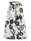 Lee Mathews floral-print wide-leg trousers - White