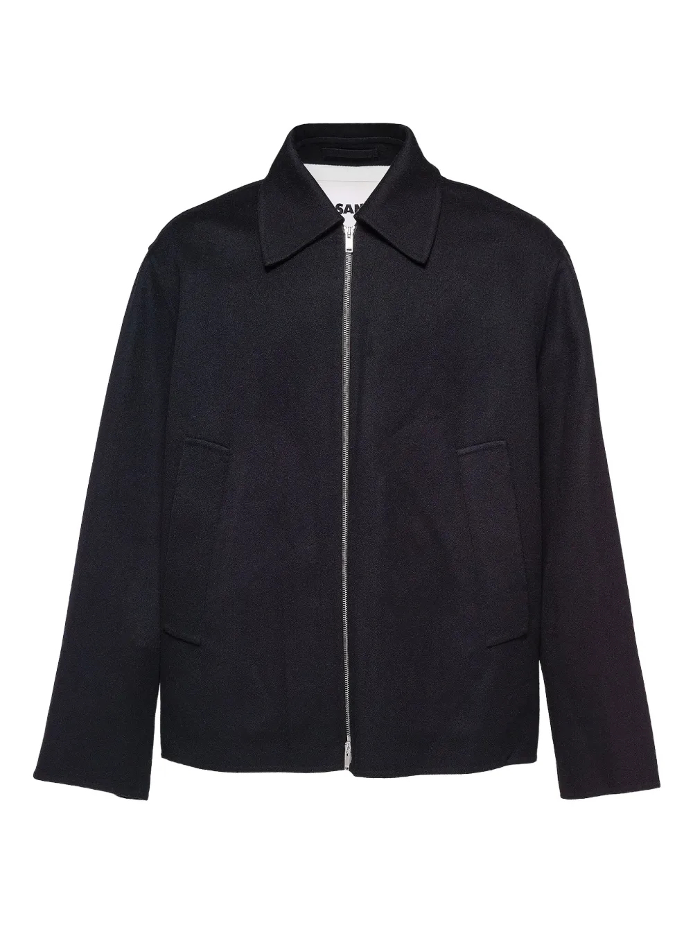 Jil Sander zip-front wool jacket Zwart