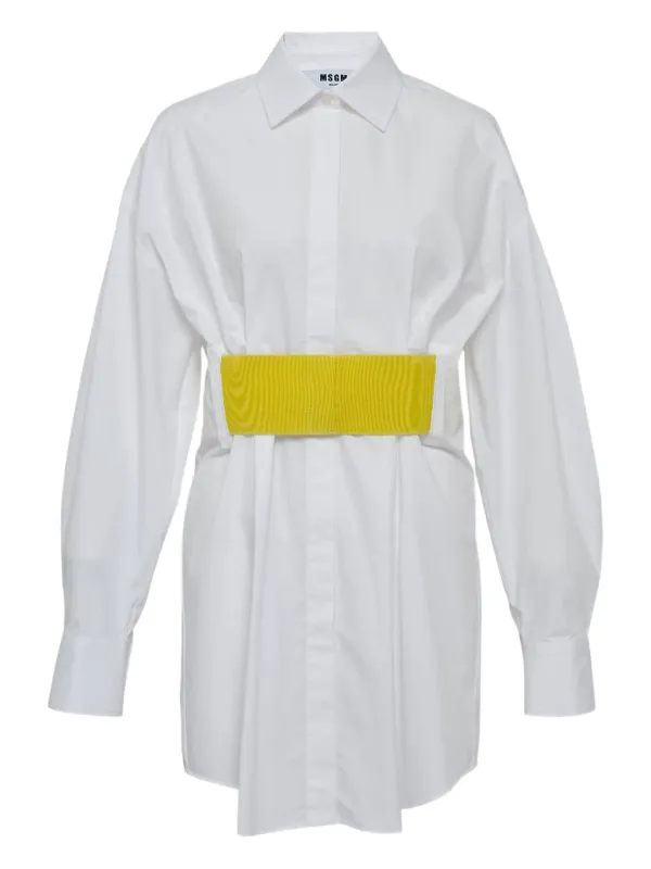 msgm shirt dress Msgm Belted Mini Shirt Dress