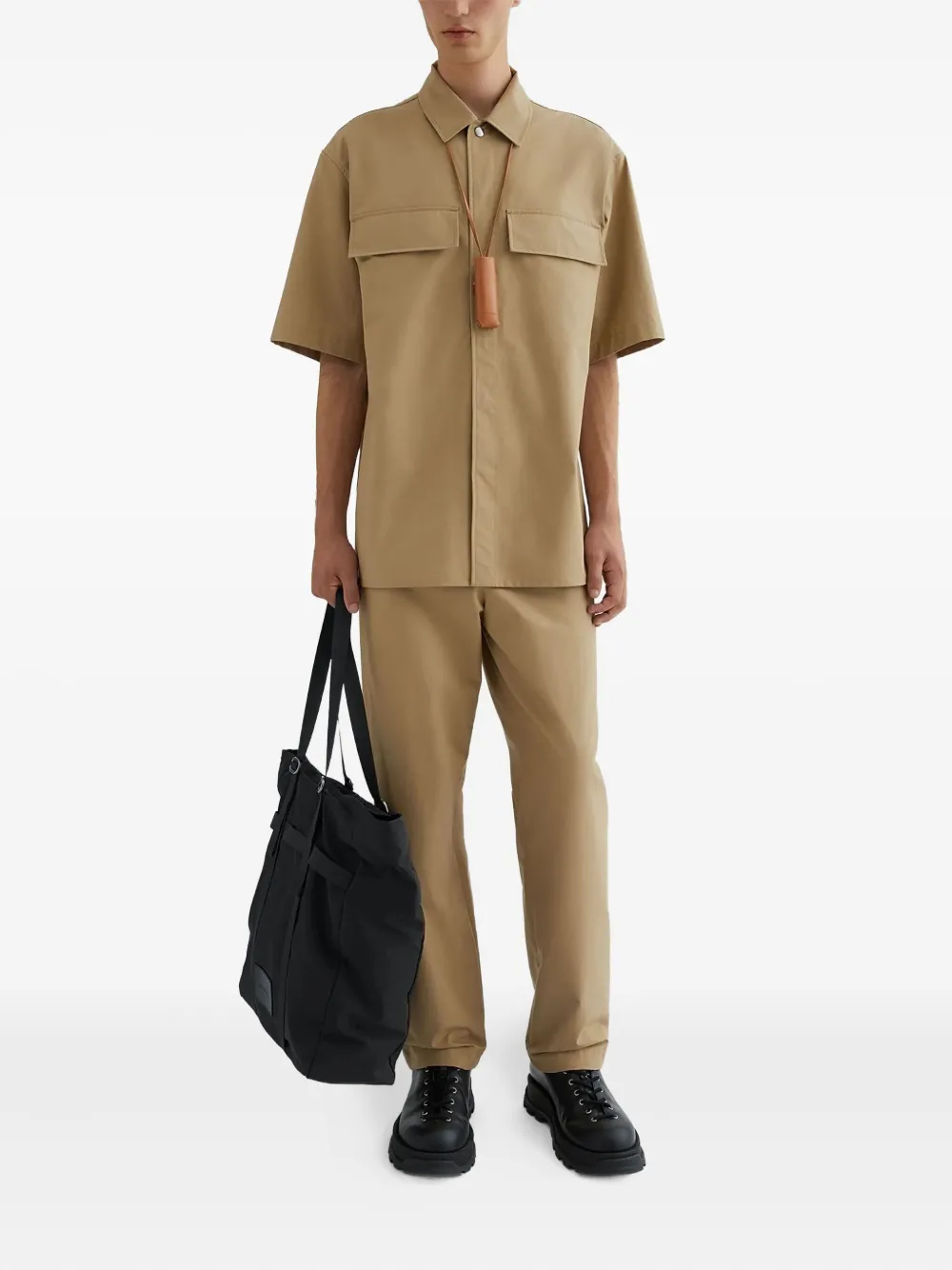 Jil Sander flat-front trousers Bruin