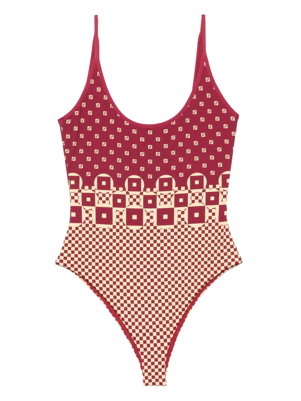 FENDI Badpak met geometrische print Rood