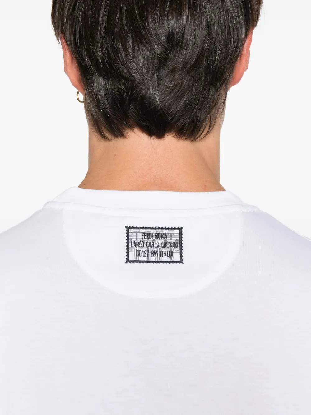 FENDI Poloshirt met logoplakkaat Wit