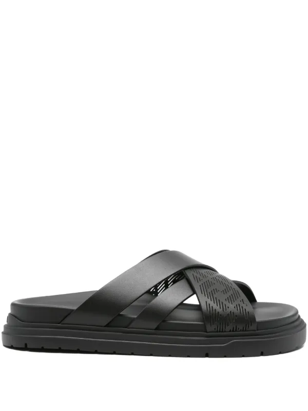 ア*ビ様 FENDI FF Cross Band Slide Black Bro ア*ビ様 FENDI FF Cross Band Slide Black Bro Fendi Cross