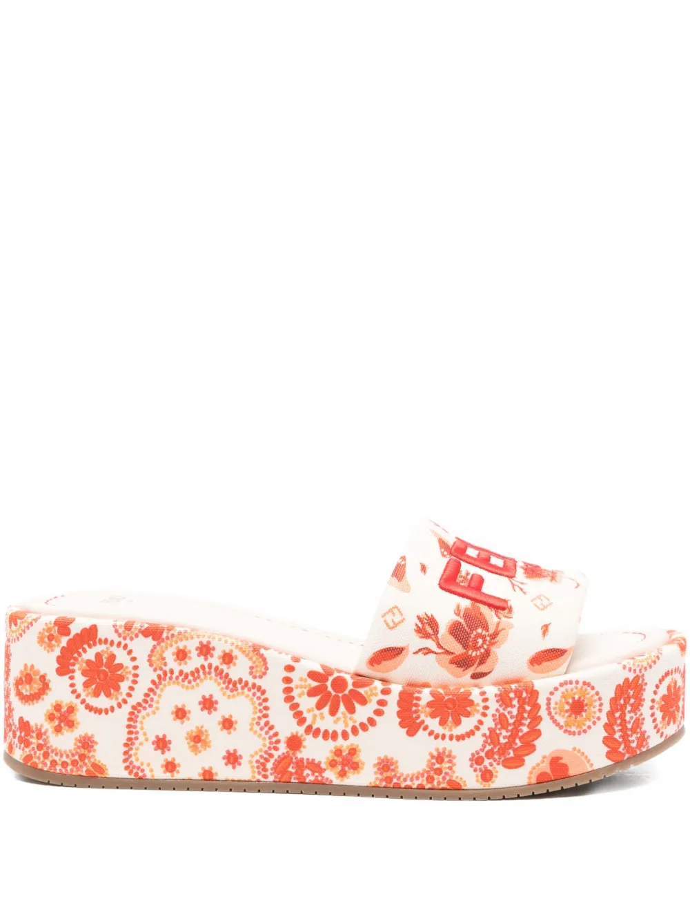 FENDI 55 mm Sunshine sandalen met bloemenprint Beige