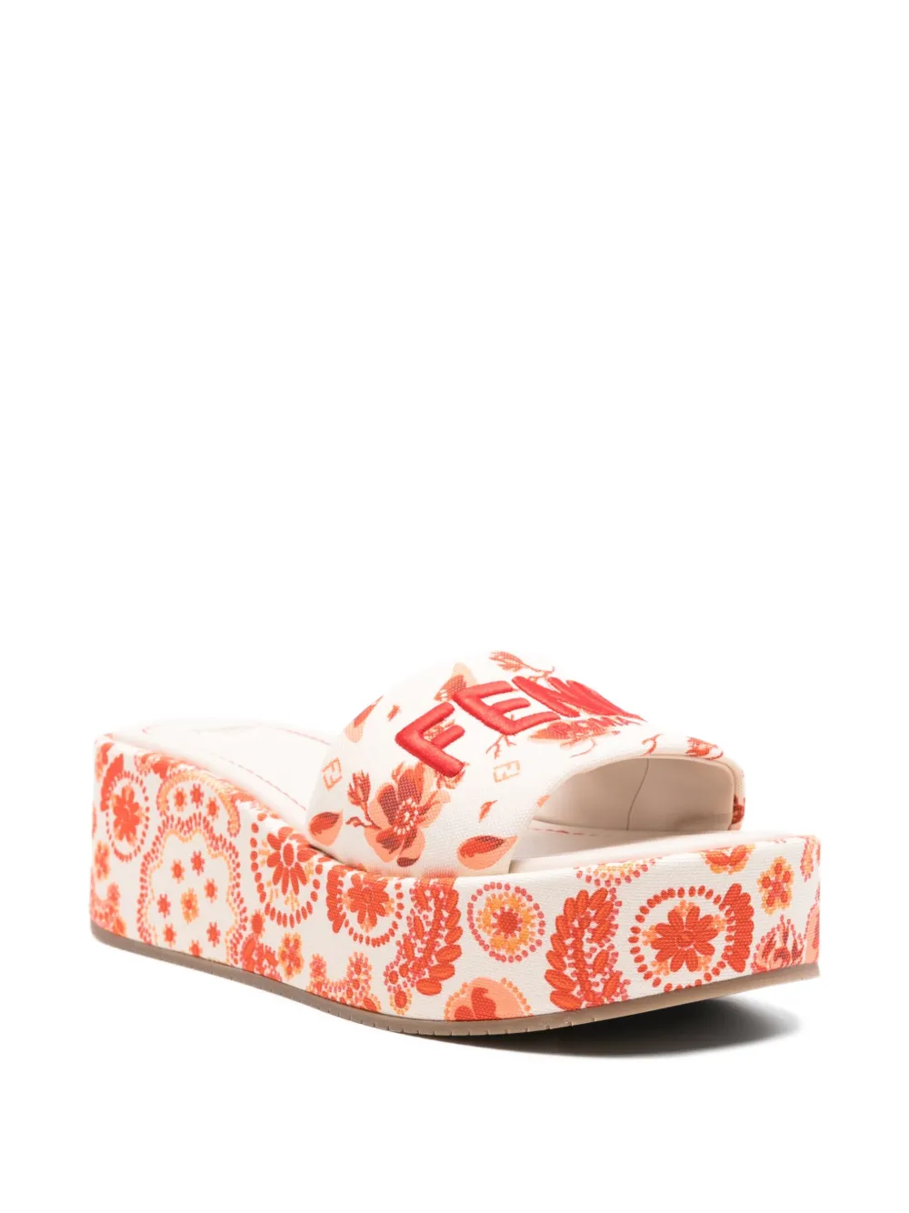 FENDI 55 mm Sunshine sandalen met bloemenprint Beige