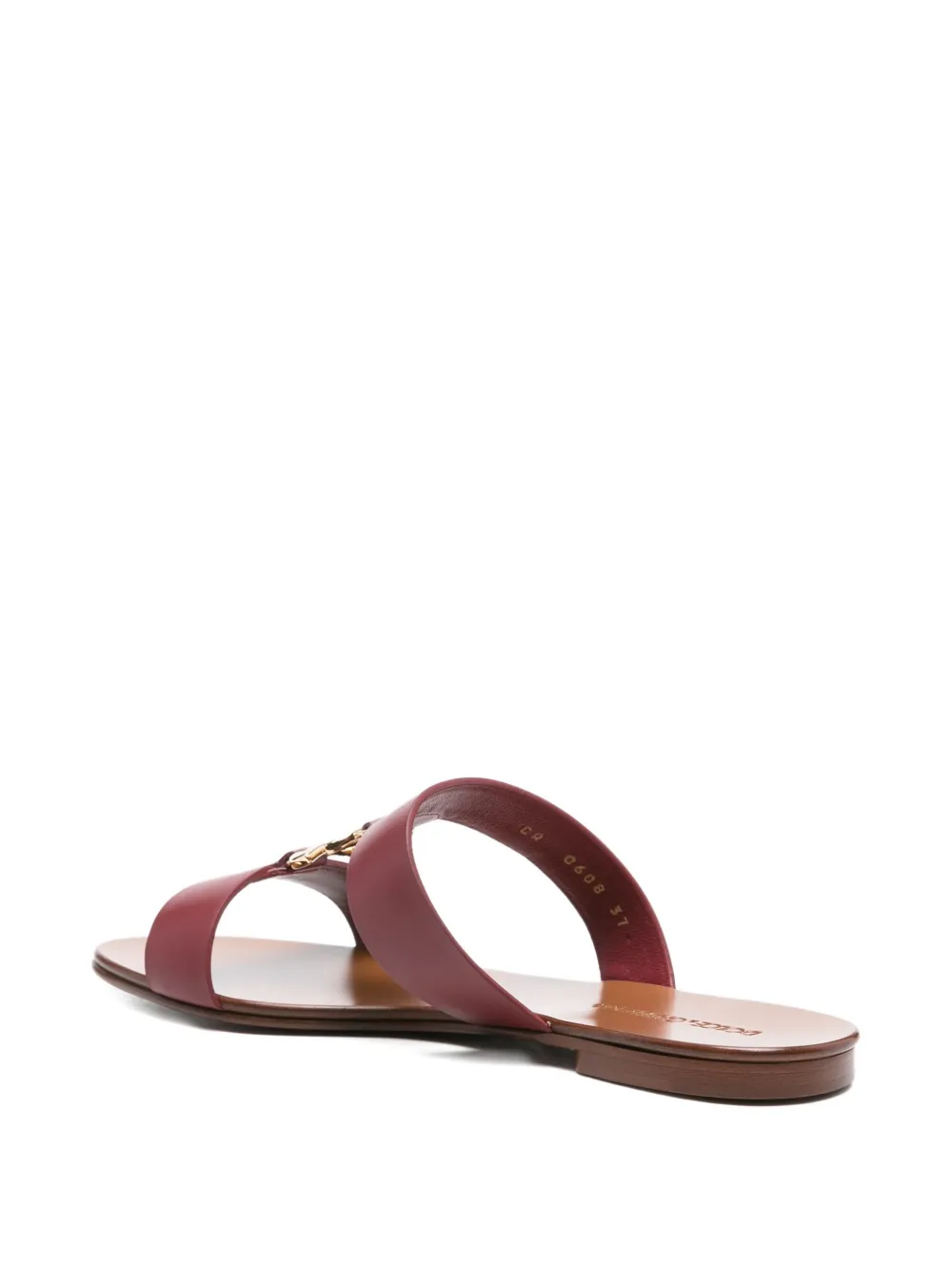 Dolce & Gabbana leather logo-plaque sandals Red