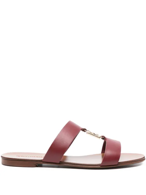 Dolce & Gabbana leather logo-plaque sandals