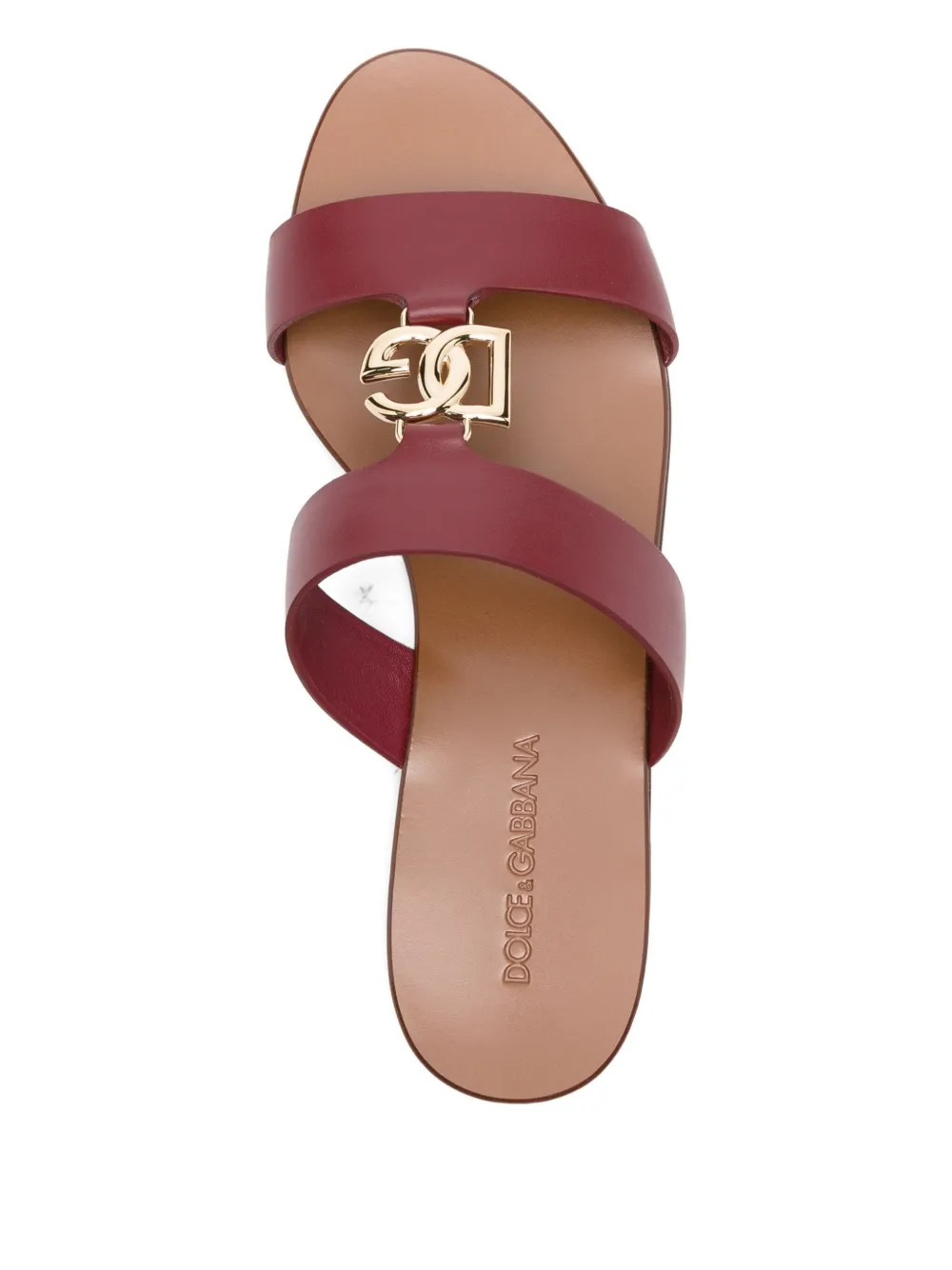 Dolce & Gabbana leather logo-plaque sandals Red