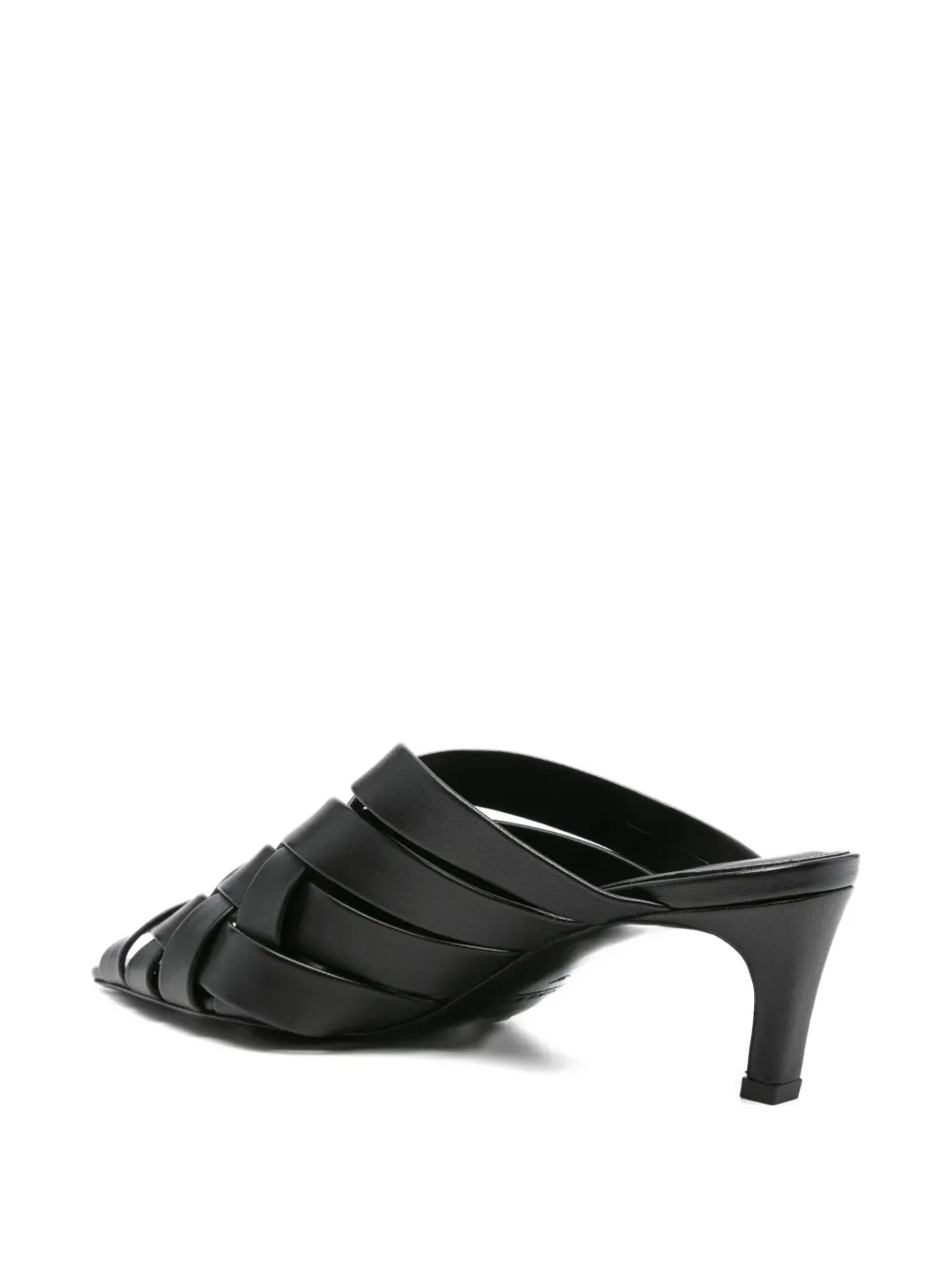 ANINE BING 55mm Eve woven leather mules Black