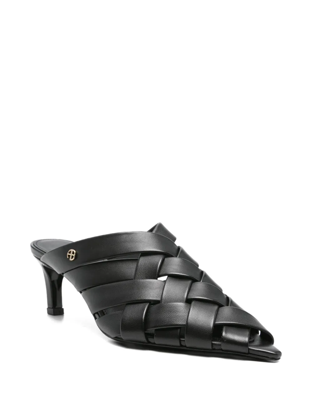 ANINE BING 55mm Eve woven leather mules | Heeled Mules | Image 2