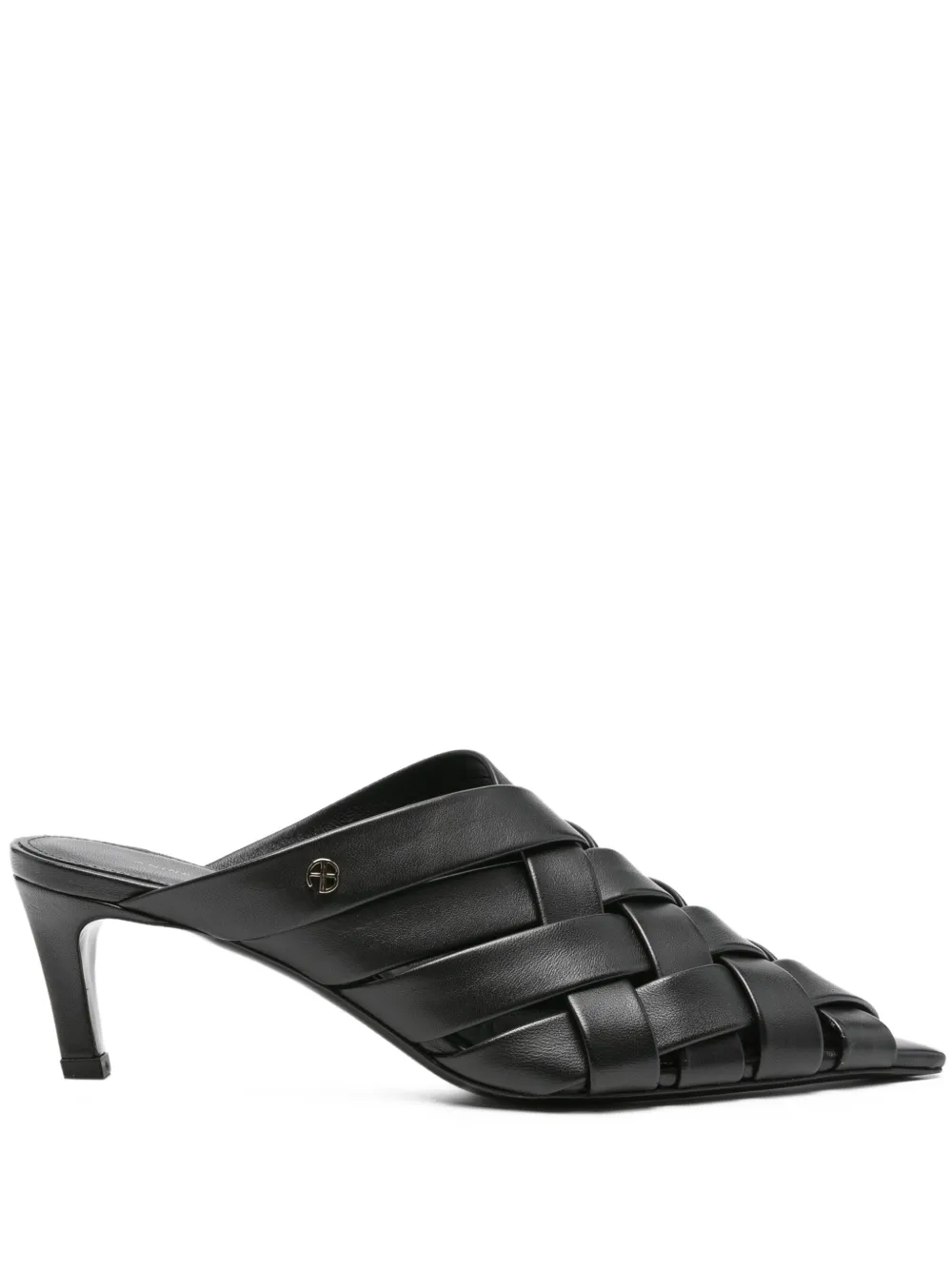 ANINE BING 55mm Eve woven leather mules | Black | Image 1