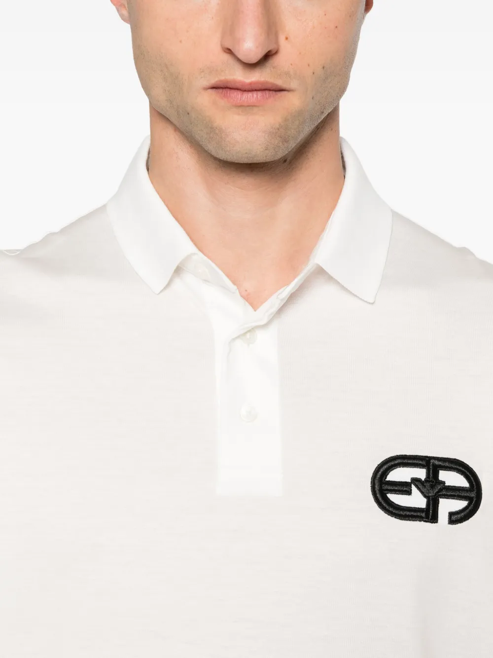 Emporio Armani Poloshirt met geborduurd logo Wit