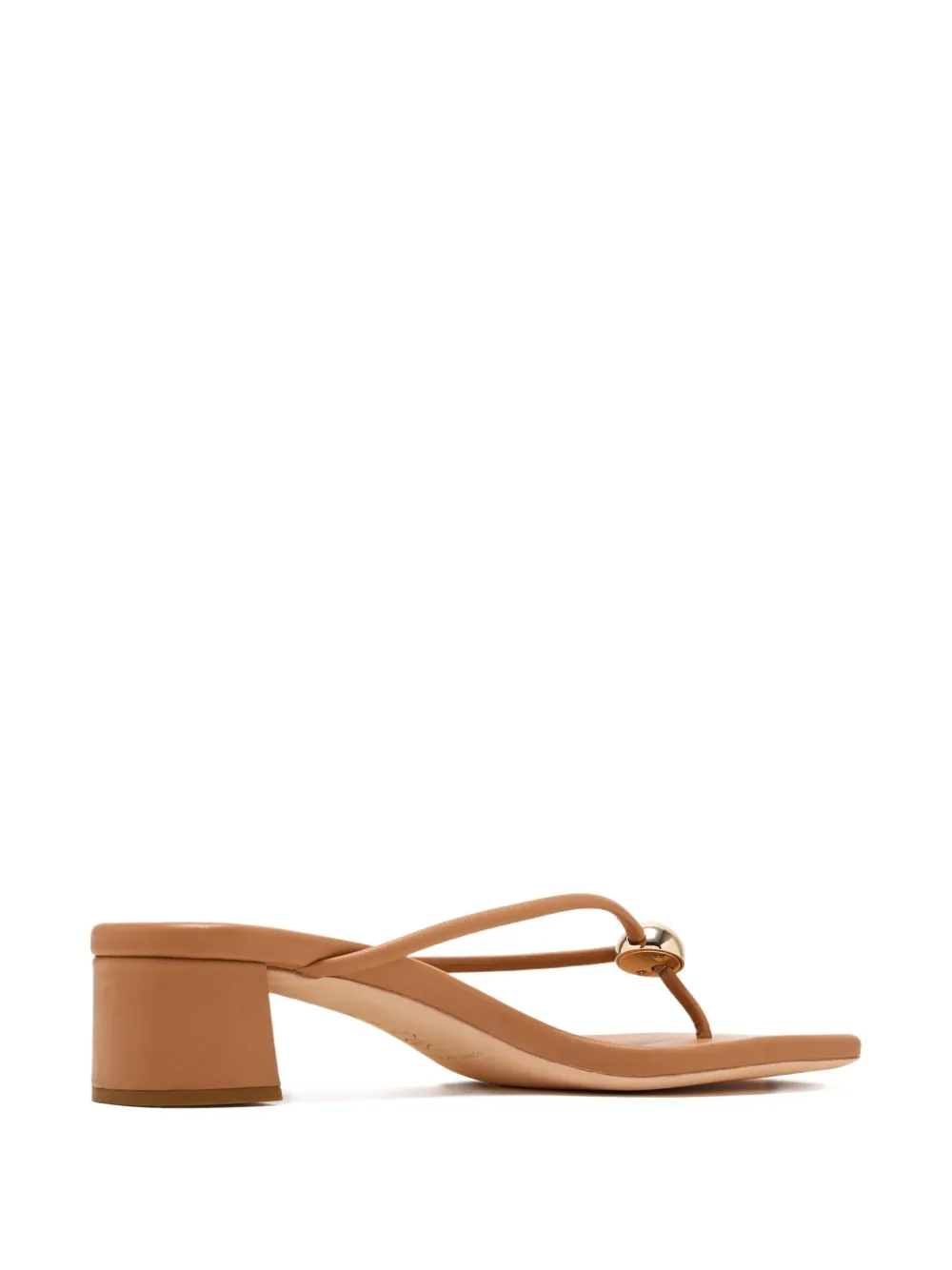 Loeffler Randall 50 mm Odessa verfraaide leren sandalen Bruin
