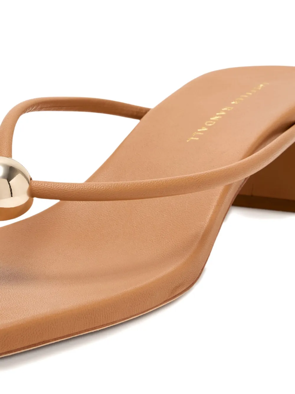 Loeffler Randall 50 mm Odessa verfraaide leren sandalen Bruin