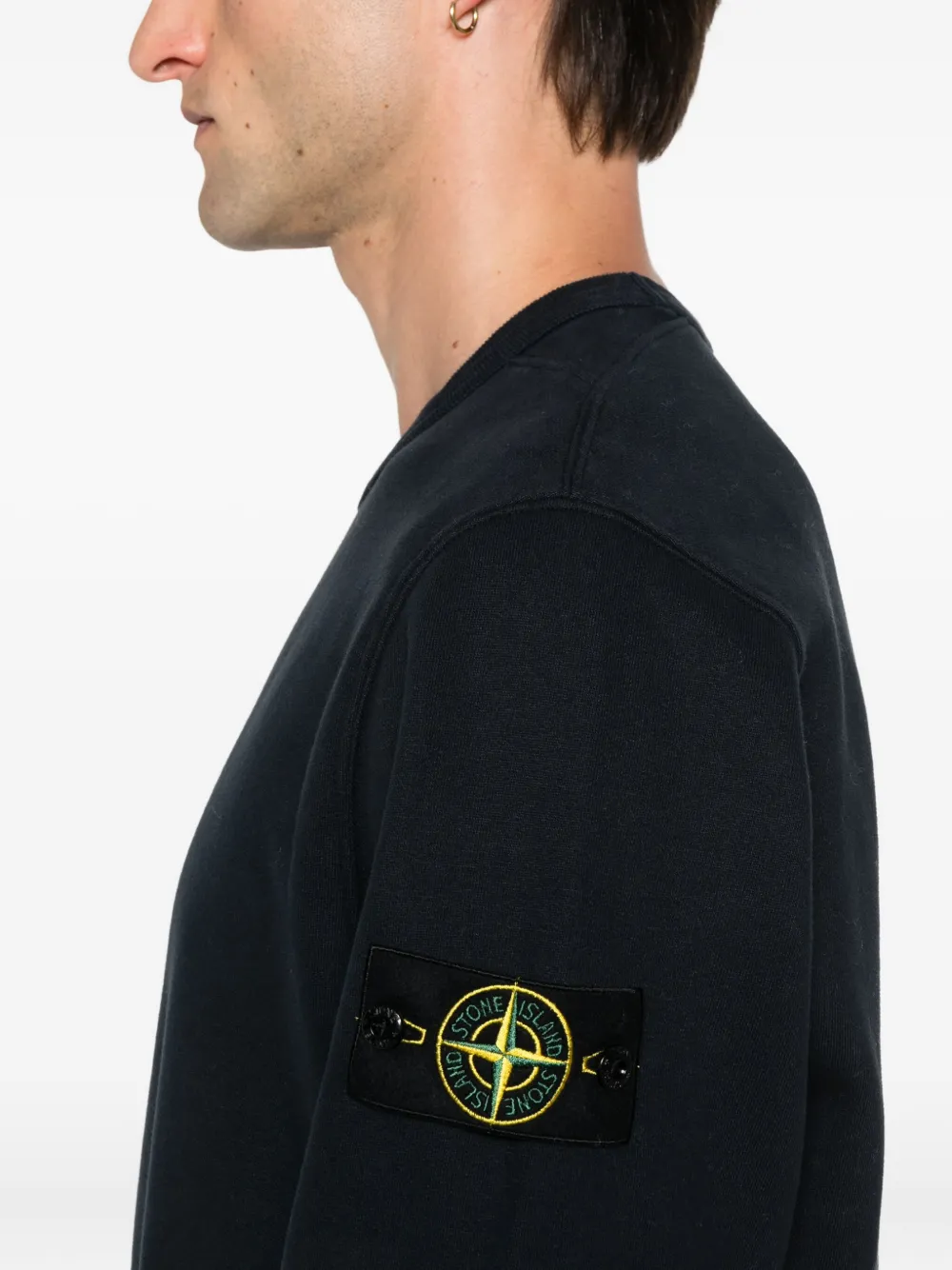 Stone Island Sweater met Compass-logopatch Blauw