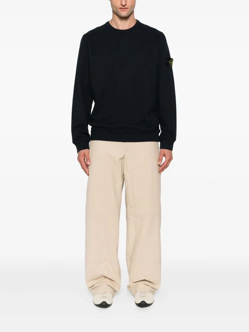 Stone Island Sweater met Compass-logopatch Blauw