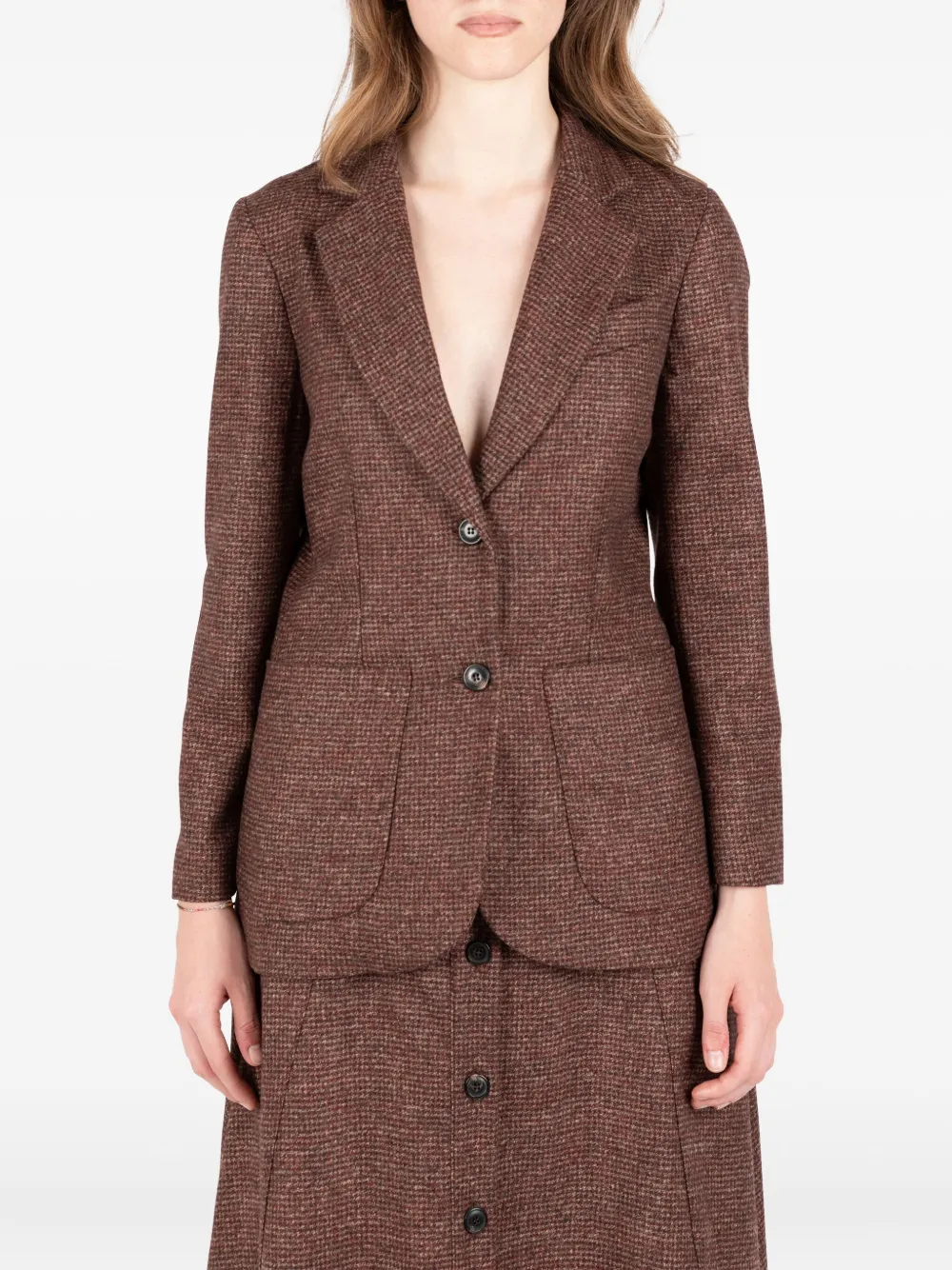 houndstooth-pattern jacket