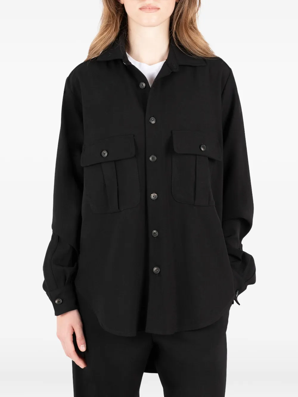 Société Anonyme K Work shirt met klepzak Zwart