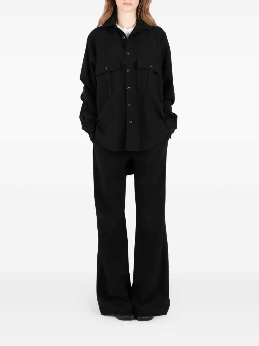 Société Anonyme K Work shirt met klepzak Zwart