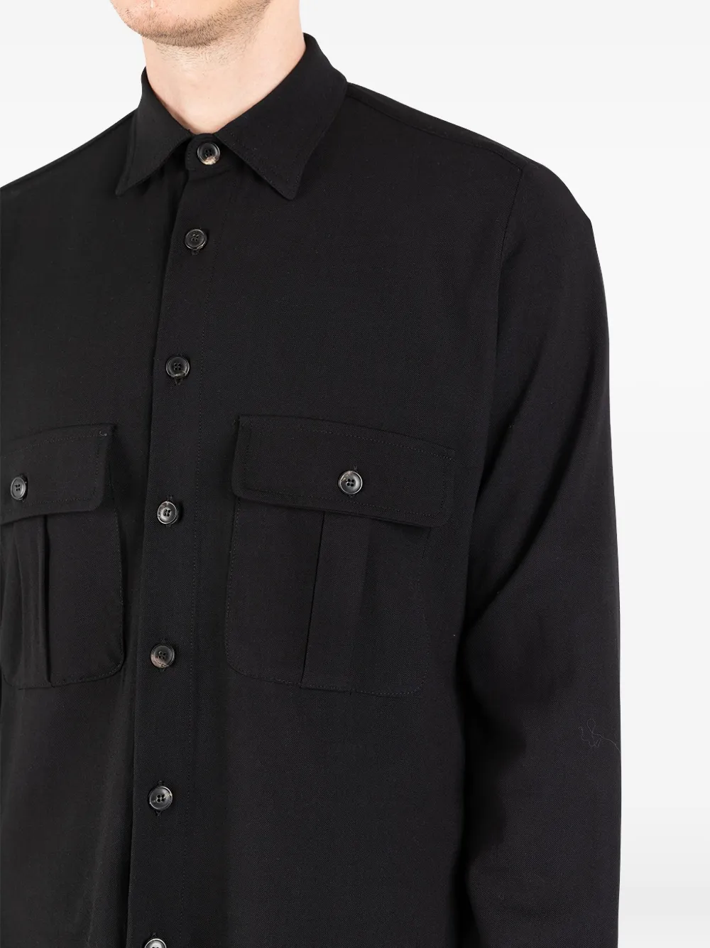 Société Anonyme K Work shirt met klepzak Zwart