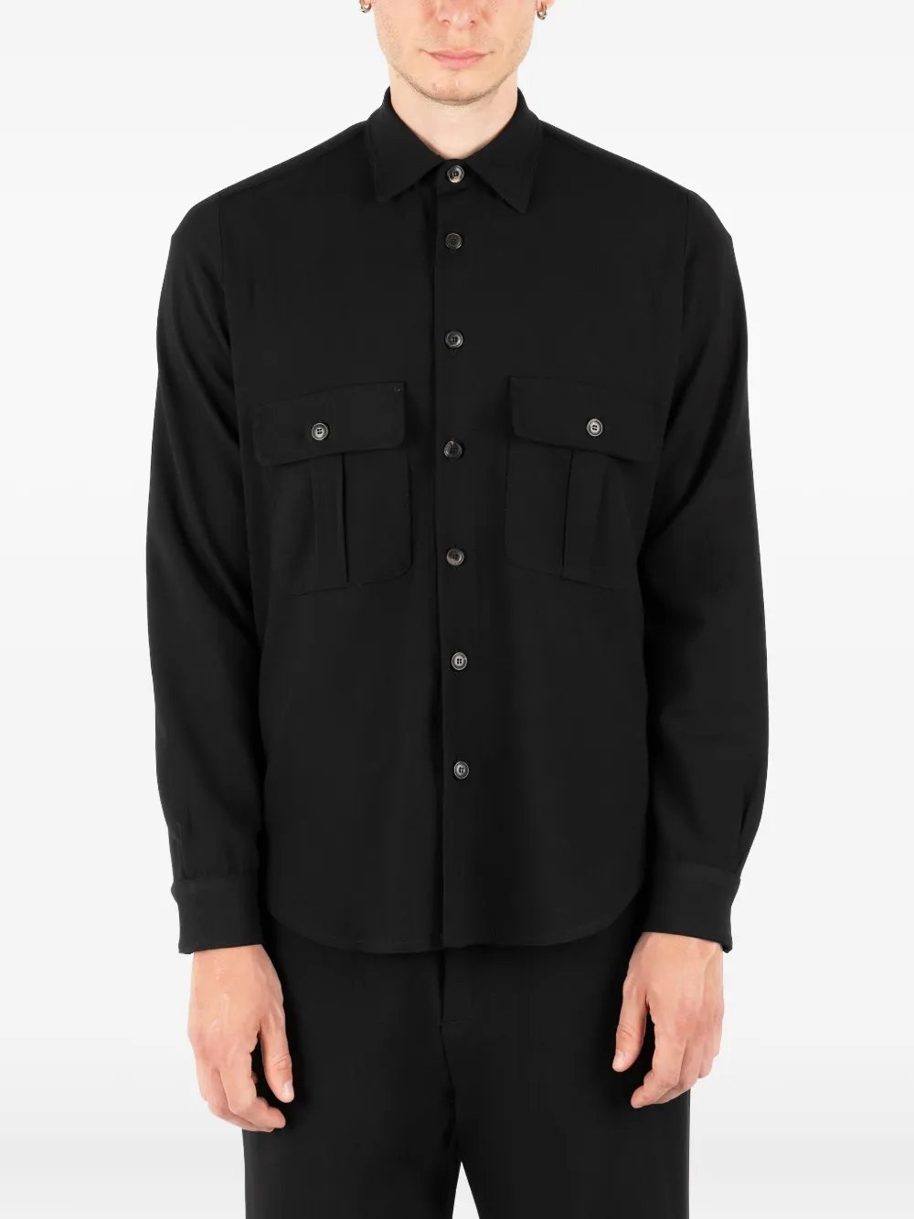 Société Anonyme K Work pocket flap shirt Zwart
