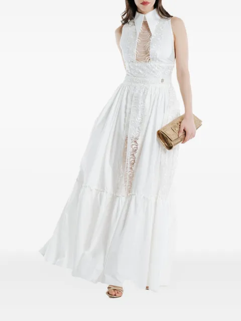 Babylone Paris lace-insert maxi dress
