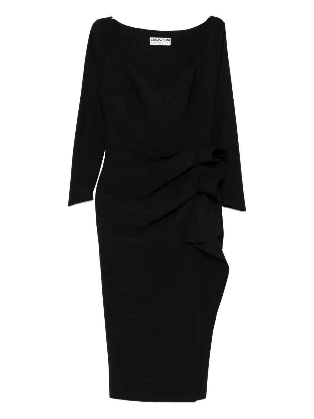 CHIARA BONI La Petite Robe ruffle-detail midi dress - Nero