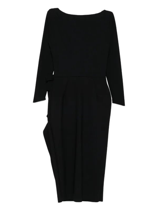 CHIARA BONI La Petite Robe ruffle-detail Midi Dress | Black | FARFETCH