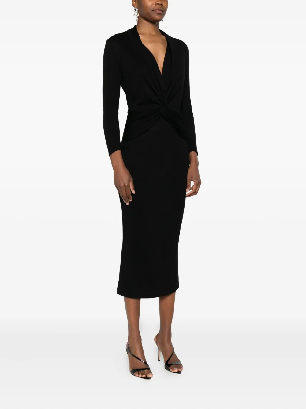 CHIARA BONI La Petite Robe Midi-jurk met gedraaid detail Zwart