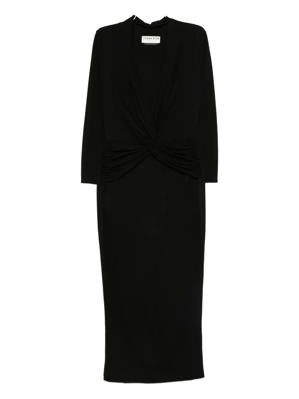 CHIARA BONI La Petite Robe twist-detail midi dress - Nero